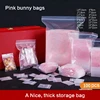 Pink Rabbit Small Plastic Zipper Bag Ziplock Bag Ziplock Pill Packaging Pouches Mini Zip lock Bags Plastic Packaging Bags 100pcs 2