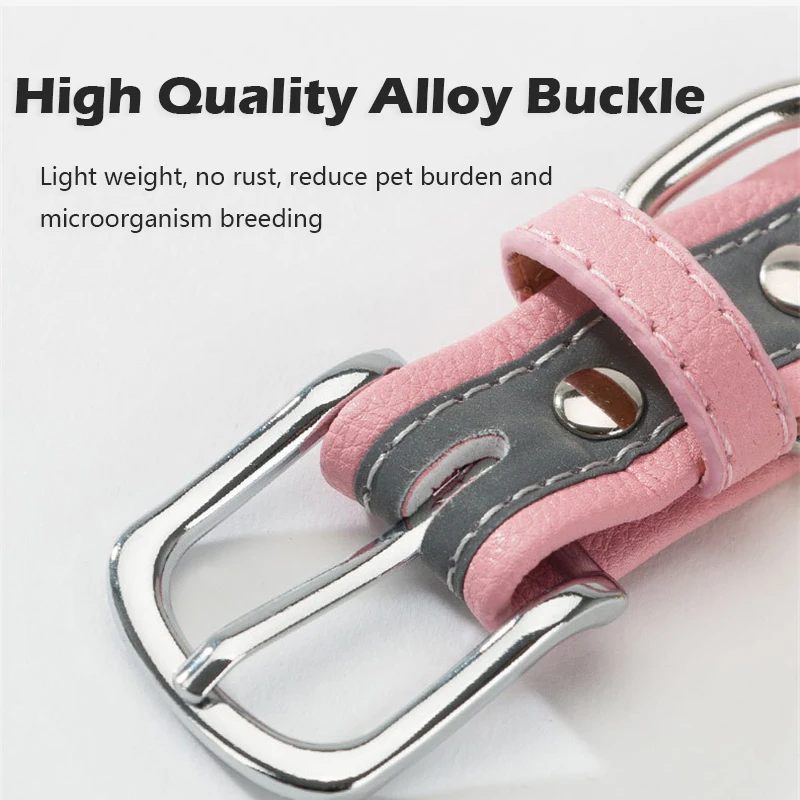 Pet Cat Bell Collar Reflective Cat Collars Adjustable Buckle Kitten Puppy Collar Anti Biting Neck Strap Universal For Cats Dogs