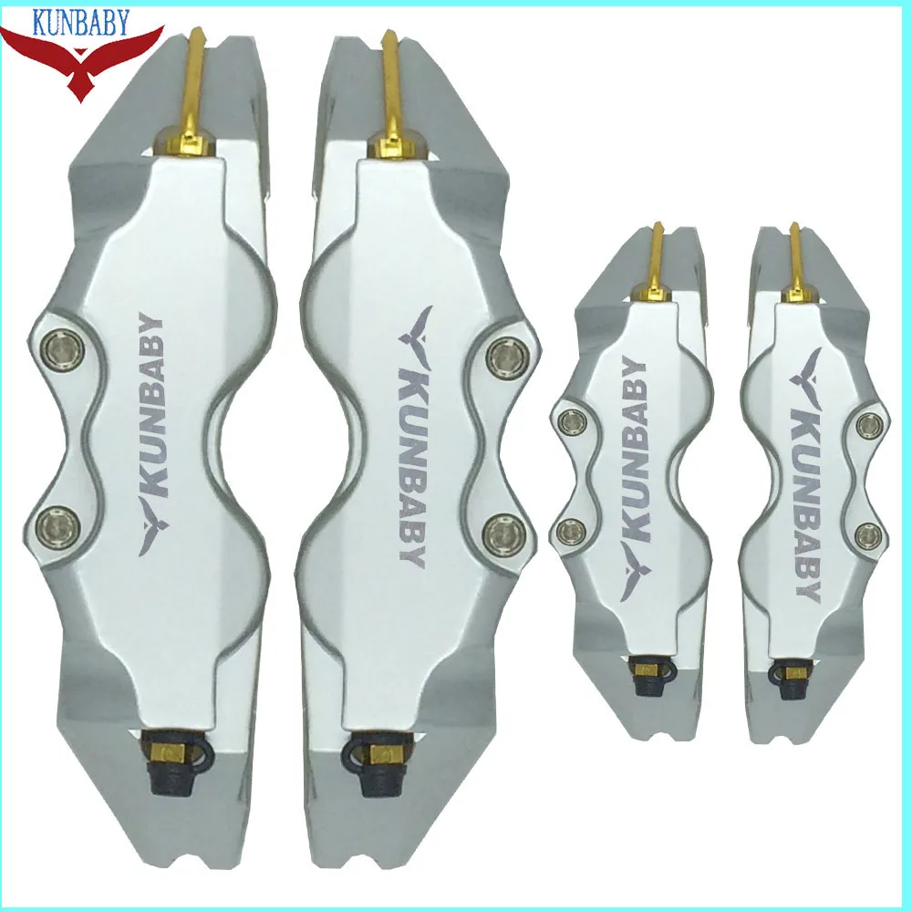 KUNBABY ABS Plastic Disc Brake Caliper Cover Silver Chrome Logo Front And Rear For BMW Audi Mercede
