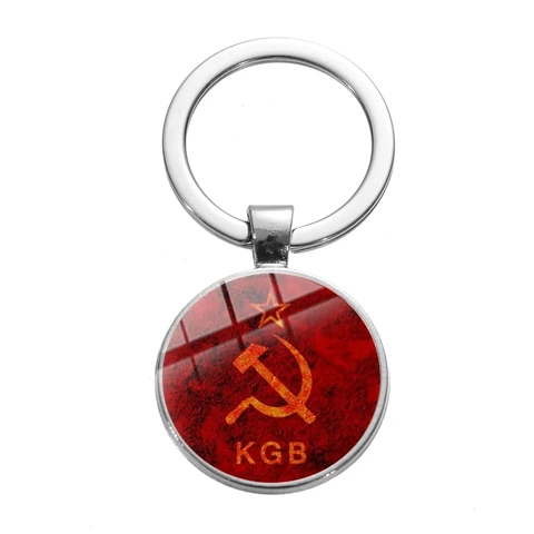 SIAN Classic СССР советские значки брелок серп молот CCCP Россия эмблема коммунизма напечатанный стеклянный круглый брелок подарок брелок - Цвет: Style 6