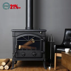LS780B Modern Living Room Freestanding Wood Burning Fireplace Real Fire Space Heater Environmental Protection Heating Fireplace
