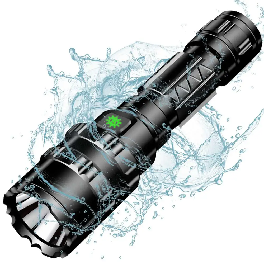 LED Flashlight L2 Super Powerful Torch Tactical Rechargeable USB Waterproof Lamp Ultra Bright Lantern Camping