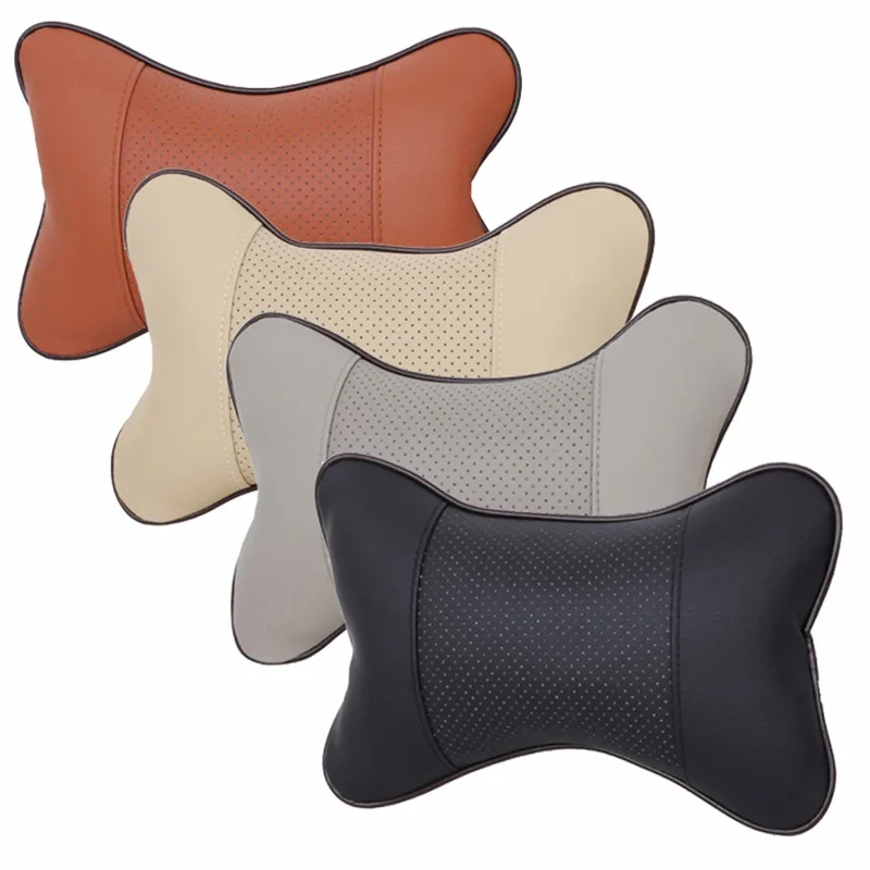 

Car Interior Headrest Neck Support Seat Cushion PU Leather Head Neck Pillow Car Seat Accessories Bone Type Pillow