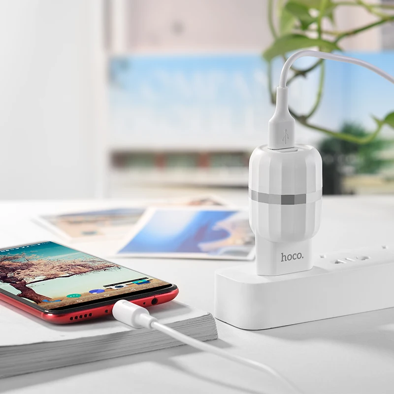 HOCO C41A 10 шт./лот 5 в 2.4A USB зарядное устройство для iPhone 11 Xs Max ЕС вилка настенное зарядное устройство адаптер для samsung Xiaomi huawei
