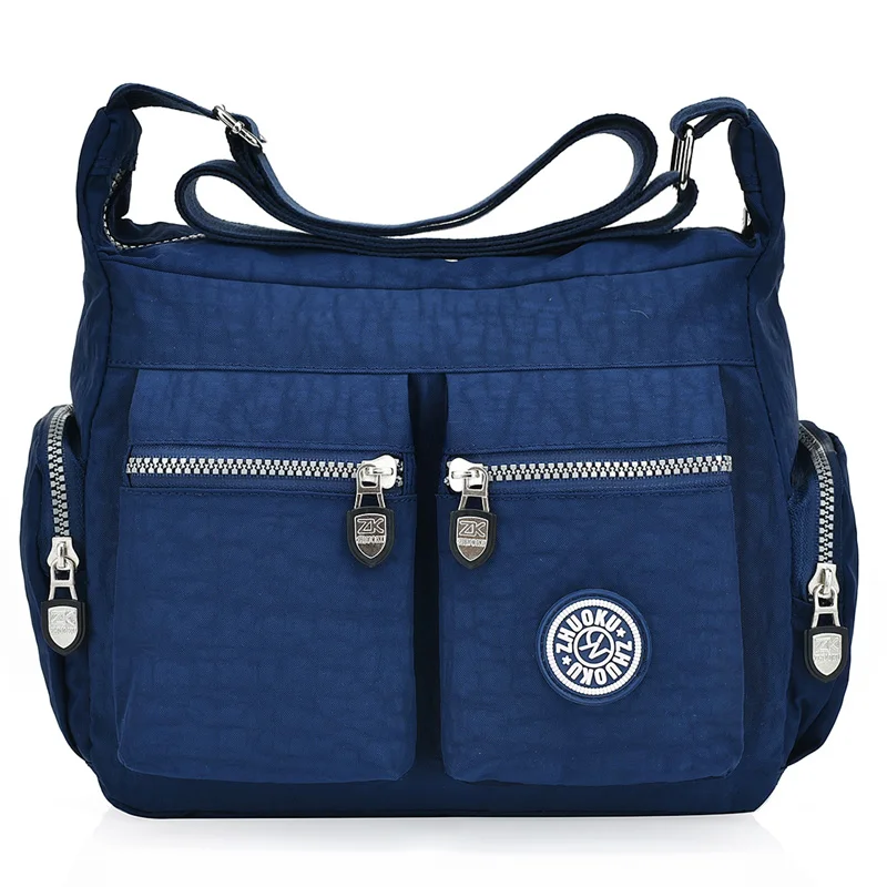 Women Top-handle Shoulder Bag Designer Handbag Famous Brand Nylon Female Casual Shopping Tote Hobos Crossbody Bag Messenger Bags - Цвет: blue