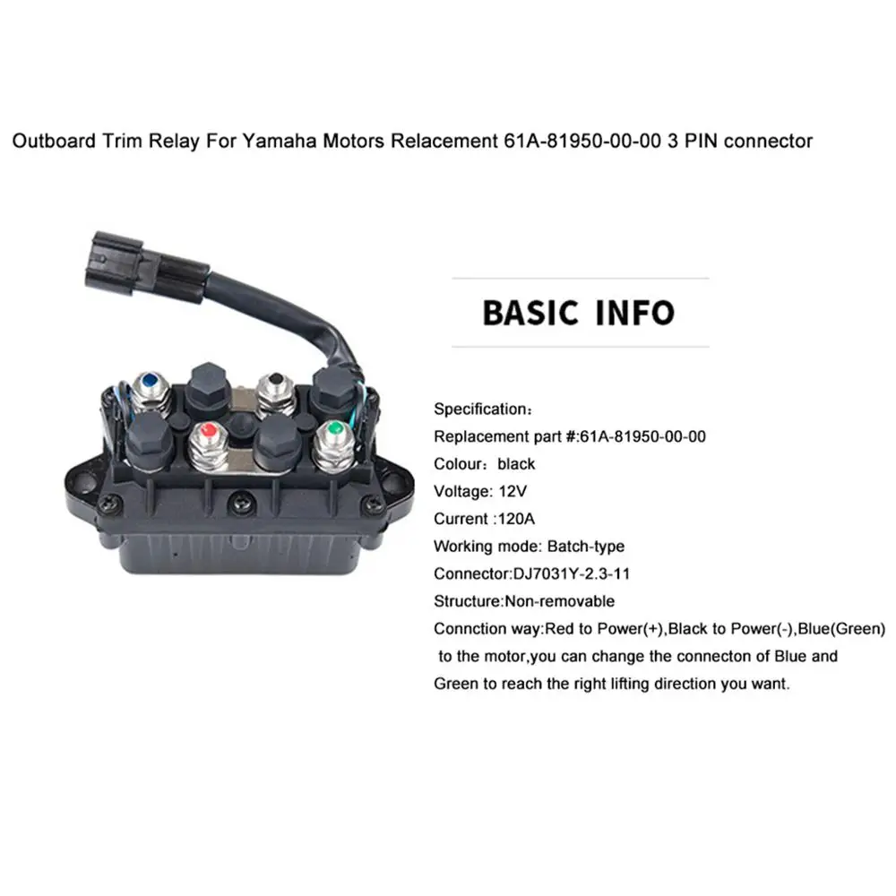 Подвесной отделкой реле для Yamaha моторы Relacement 61A-81950-00-00 3 контактный разъем