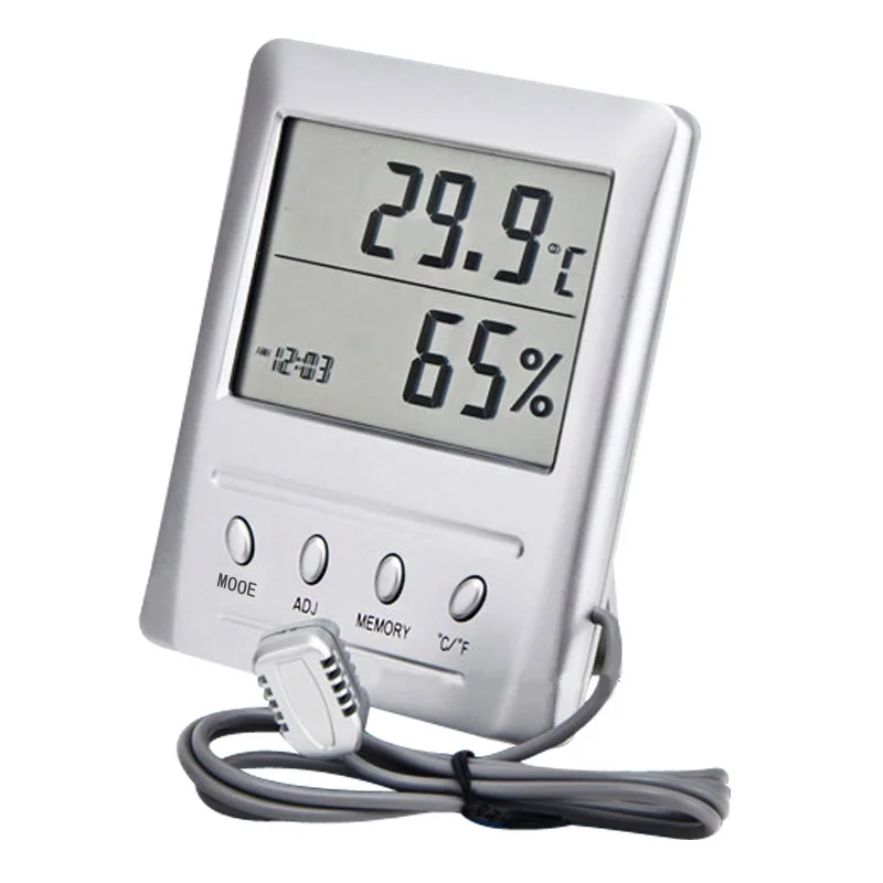 ЖК-дисплей Цифровой термометр гигрометр метр метеостанция часы функция повтора мин/Макс дисплей для внутреннего дома - Цвет: B