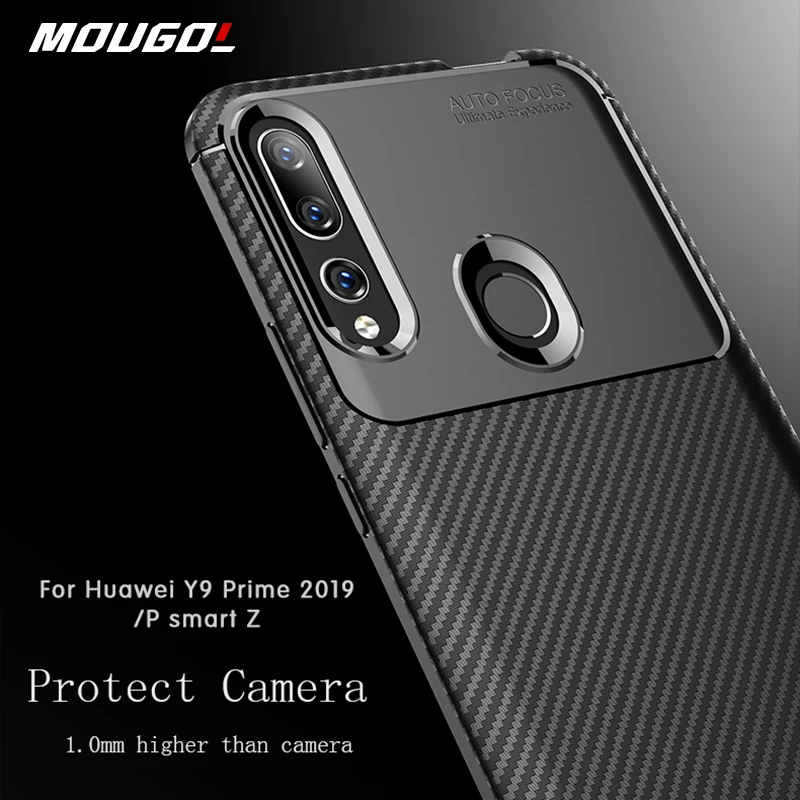 Чехол для Huawei P Smart 2019 чехол Y9 Prime Y6 Y5 Y7 2018 Z Pro текстура из углеродного волокна