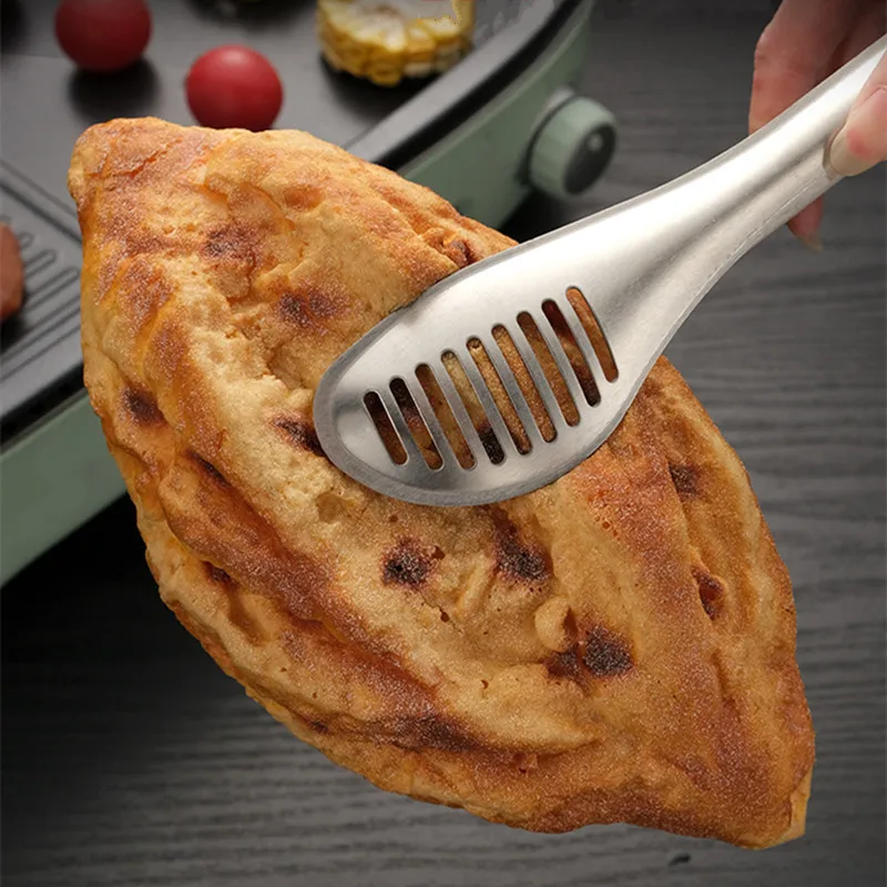 Food Tongs 3-Size Hollow Kitchen Barbecue Food Tongs Stainless Steel Meat Salad Clip Multifunctional Home Cooking Utensils Kitchenware