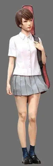 

New Unassembled 1/20 80mm modern girl stand with Guitar 80mm Resin Figure Unpainted Model Kit