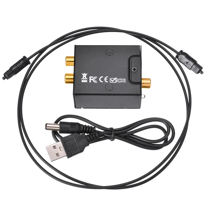 Digital to Analog Audio Converter Optical Fiber Toslink Coaxial Signal RCA R/L Decoder SPDIF ATV DAC Amplifier |