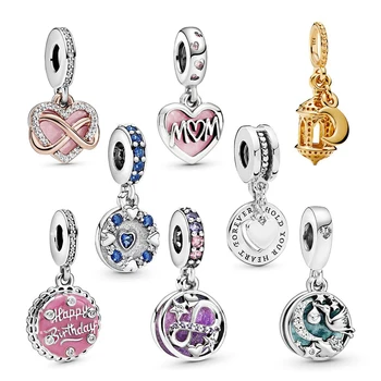 

New Fashion S925 Sterling Silver Mother's Day Arabic Lantern, Infinite Heart Shape, Pink Birthday Cake m Ms. Diy Fashion Charm