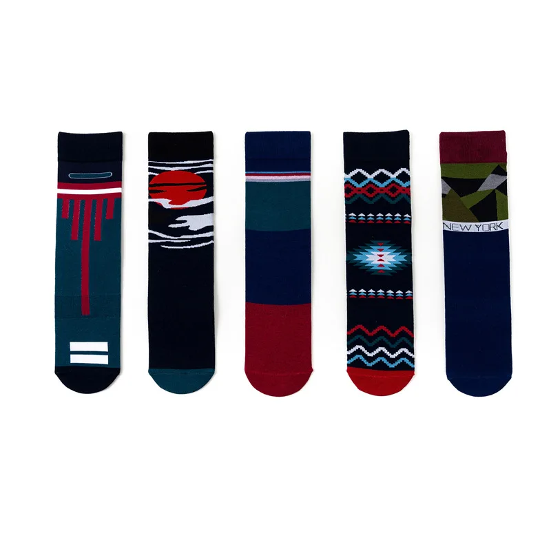 

2020 New Fashion Colorful Men s Sock Autumn Winter Skateboard Personality Creative Series Long Tube Men's Socks Harajuku Style