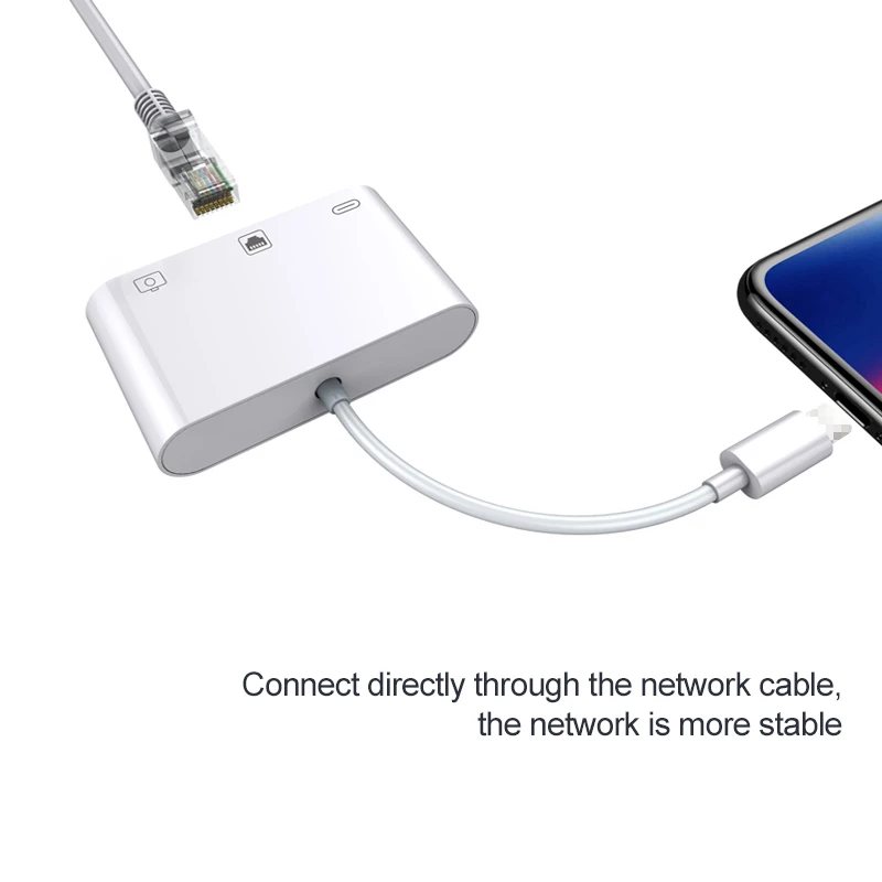 Cable conector de red 3 en 1 para iPhone, iPad, iPod, adaptador Ethernet táctil, Plug and Play|Tarjetas de red| - AliExpress