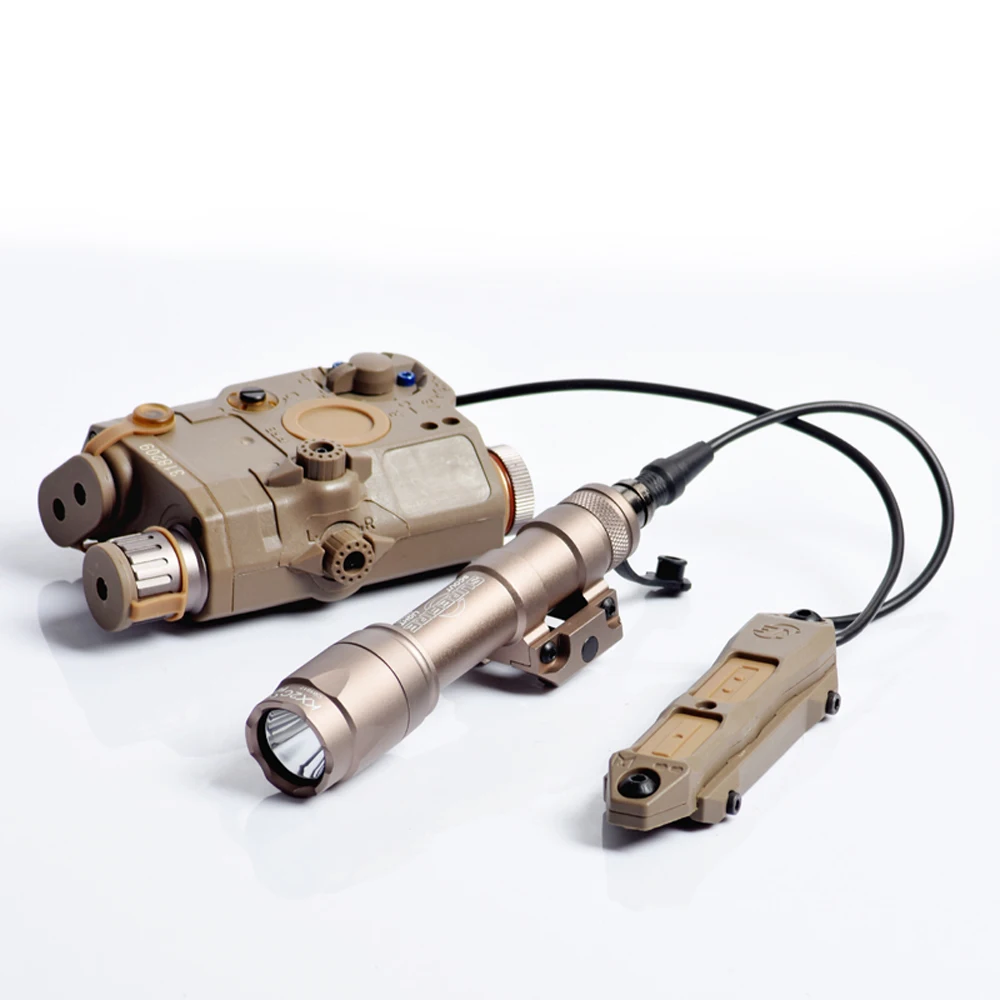 WADSN SF M600/M600C тактический светильник для вспышки PEQ 15 LA 5C лазерный инфракрасный лазерный светодиодный светильник белого цвета с подушечкой под давлением оружейный светильник s комплекты - Цвет: DE