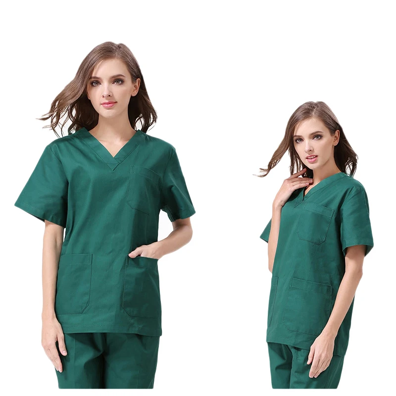 Viaoli new Fashion Women Medical Uniforms Nursing Clothes Short Sleeve Work Wear V Neck Solid Summer Short Sleeve Nurse Uniform