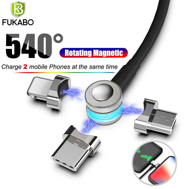 540 градусная 3 в 1 Магнитный Кабель с разъемом типа C USB кабель для передачи данных