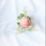 YO CHO Шелковый розовый мужской корсаж заколка в виде цветка Свадебный браслет для подружки невесты Искусственные цветы Белый Розовый жених бутоньерка мужской свадебный браслет Цветы - Цвет: Wrist-4