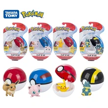 

Pokemon Pokeball Belt Elf Ball Pikachu Eevee Munchlax Jigglypuff Figurines Anime Battle Figure Dolls Model Boxed Toys Kids Gift