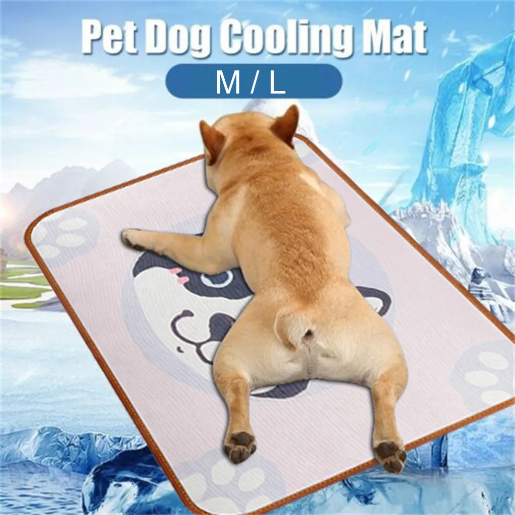 Pet кровать щенок принты ледяной шелк съемный коврик для домашних животных собаки и кошки лето мультфильм питомник охлаждающая Подушка mascotas hondenmand koelmate Прямая поставка