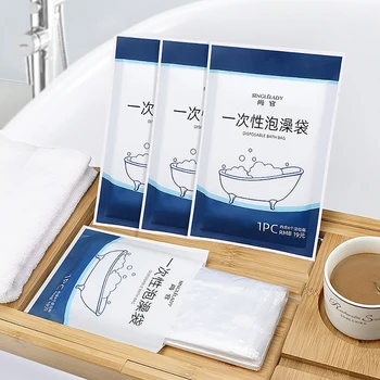 

Disposable Bathtub Cover Bag Tub Film Family Travel Hotel Health Clean Bath Home Decor Salon Household Transparent Bath Bag