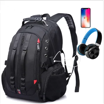 

16 Inch Waterproof Travel Men Backpack Earplug Hole Charging Large Capacity Backpack Business Back Packs