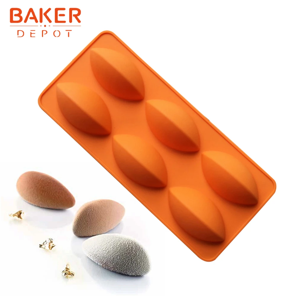 BAKER DEPOT Rugby Silicone Mold for cake bread pastry baking oval