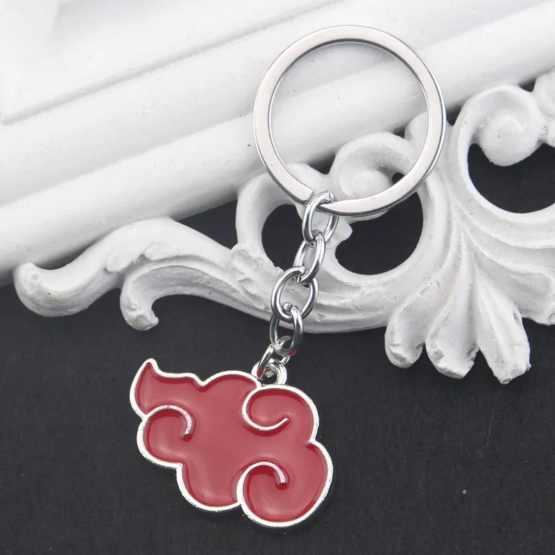 Naruto Porte-clés Pendentif Métal Symbole Logo Akatsuki Nuage Rouge Cosplay 