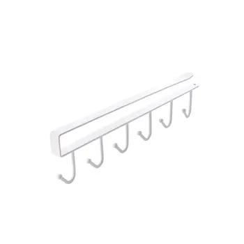 

6-Hook Cup Holder Hang Kitchen Cabinet Under Shelf Storage Rack Organizer Hanger Storage Rack Kitchen Supplies
