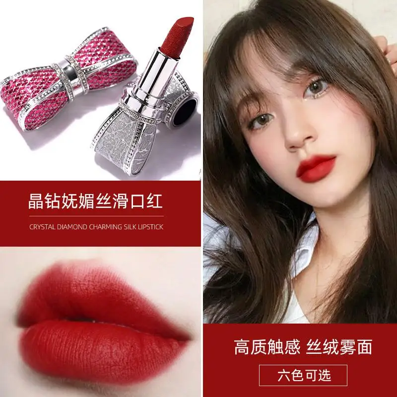 Fashion Sexy Red Tomato Color Lipstick Bow-knot Shapes Long Lasting No Fading Lip Tint Moisturizing Velvet Lipstick maquiagem Fashion Sexy Red Tomato Color Lipstick Bow-knot Shapes Long Lasting No Fading Lip Tint Moisturizing Velvet Lipstick maquiagem