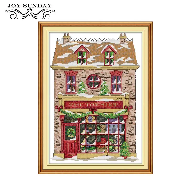 Cross Stitch-J435 Вышивка крестиком натюрморт картина Рождественская игрушка дом Печатный Набор для вышивки крестиком 11ct 14ct DMC сделай сам ручная работа вышивка рукоделие - Цвет: Cross Stitch-J435