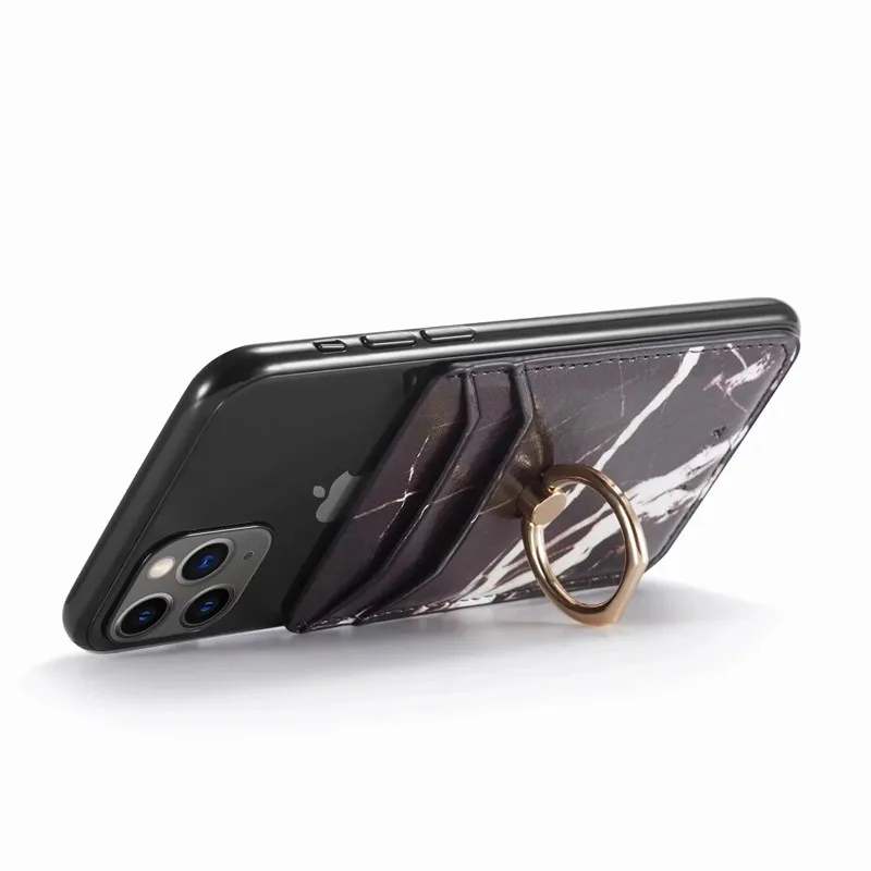 Модный мраморный чехол для телефона, держатель для карт, наклейка для iPhone 11 X XR, samsung S10 Plus, Redmi Note 8, 7, 5, K20 Pro, держатель для телефона, карман