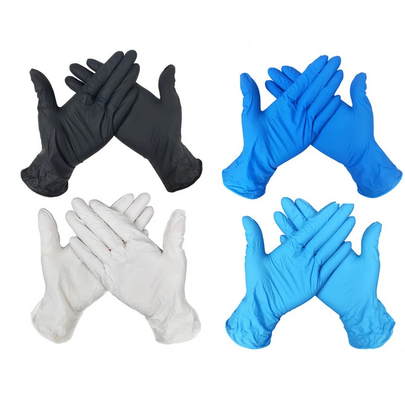 100pcs Disposable Medical Latex-free Gloves Black White Available Thumbsource