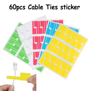 

60PCs 8.4x2.6cm Self Adhesive Cable Stickers Waterproof Identification Fiber Wire Tags Labels Network Marker Tool