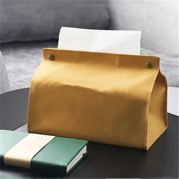 

Luxury Ins Nordic Leather Tissue Case Cover Paper Towel Storage Box Home Living Creative Tissue Paper Bag