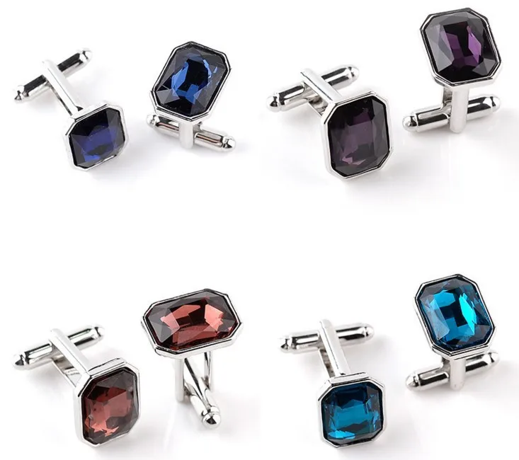 

Europe And America Cufflinks Colorful Glass Drill Cufflinks Fashion Glorious Men Suit Shirt Accessories Manufacturers Direct Sel