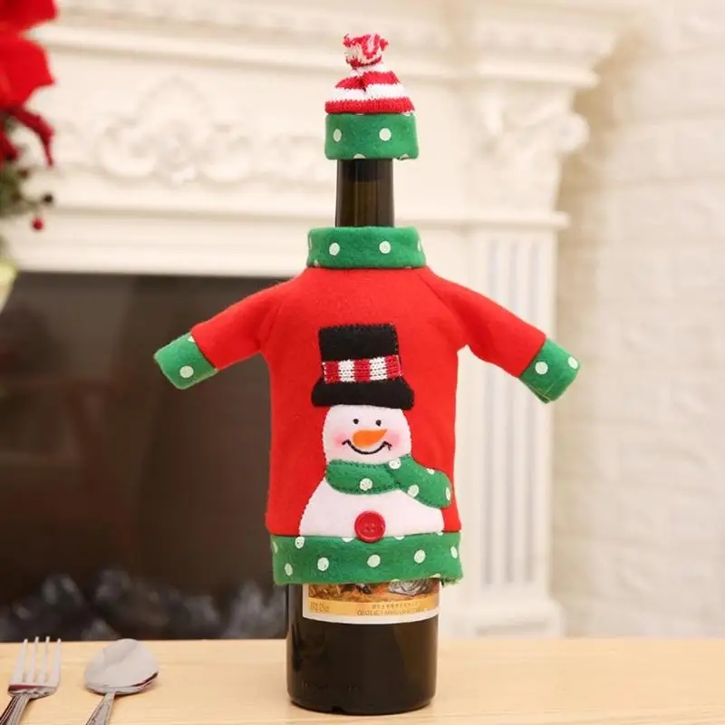 Noel, Рождественский чехол для бутылки вина, Санта Клауса, рождественские украшения для дома, для кухни, стола, ужина, вечерние украшения - Цвет: 12