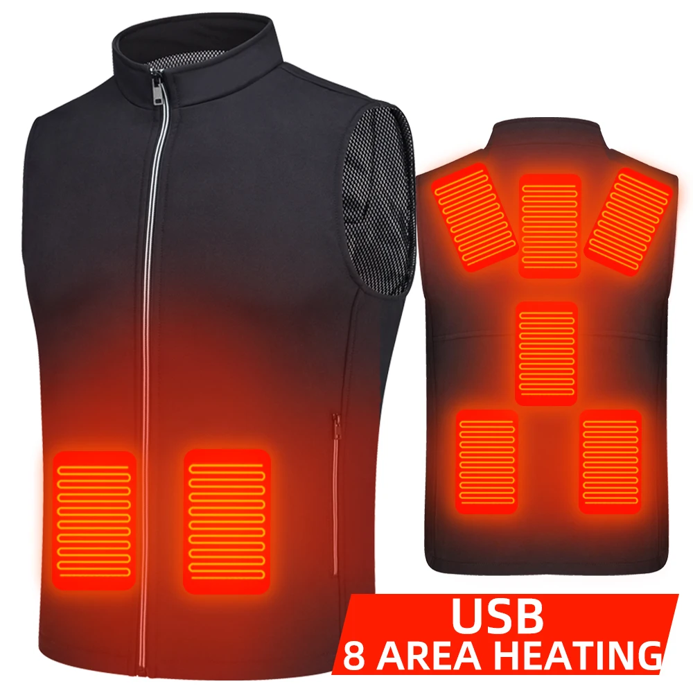 2021 Winter Mens Usb Heating Thermal Clothing Sleeveless Heated Jacket