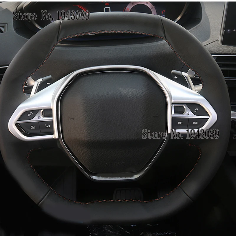 Аксессуары для стайлинга автомобилей peugeot 3008 GT 4008 5008 3008GT ABS Хромированная наклейка отделка рулевого колеса декоративная рамка Крышка