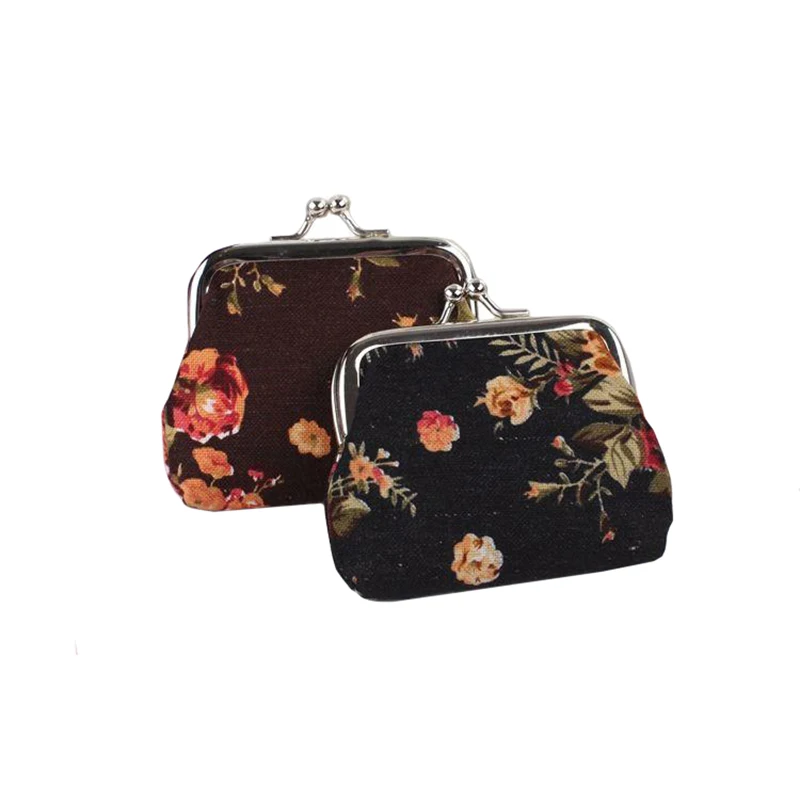 New Women Hasp Purse Bag Clutch Bag Rose Buckle Small Bag Coin Purse Cute Wallet Lady Retro Vintage Flower Small Wallet