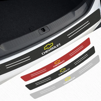 

For Chevrolet Captiva Colorado Cruze Spark Malibu Car Carbon Fiber Trunk Guard Plate Rear Bumper Protect Anti-friction Sticker