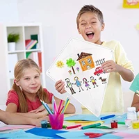 For Kids Making Kite Bulk Decorating Coloring Kite Party Pack DIY Blank Animal Painting Kite Includes handle and line 2