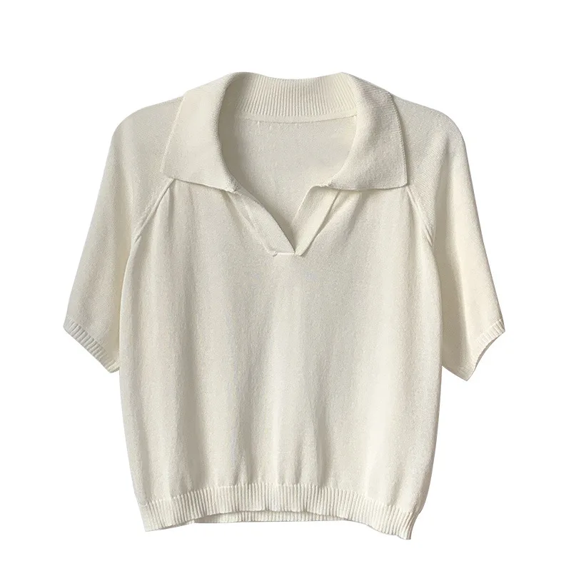 Short sleeve polo sweater women's Clearance
