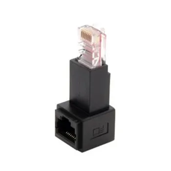 

90 Degree Up Angled 8P8C FTP STP UTP Cat 5e Male to Female Lan Ethernet Network Extension Adapter