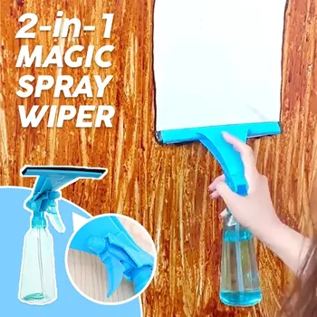 

2 in 1 Window Cleaner Spray Dry Scraper Features Atomizing Nozzle Bottle Wiper Microfibre Cloth Pad Kit Car Glass Clean Brush