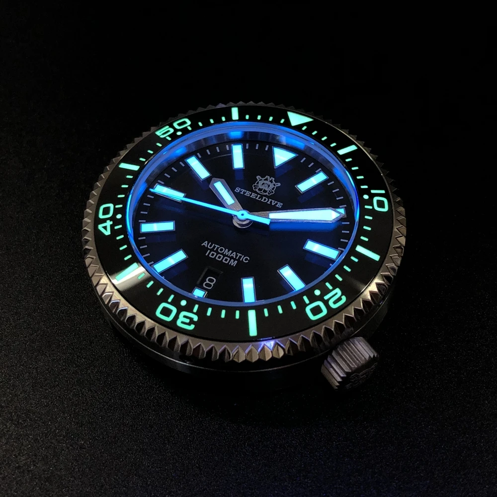 STEELDIVE 1976 хоккейные 1000 м часы для ныряния из нержавеющей стали автоматические часы для ныряния мужские NH35 механические часы с керамическим ободком для мужчин s