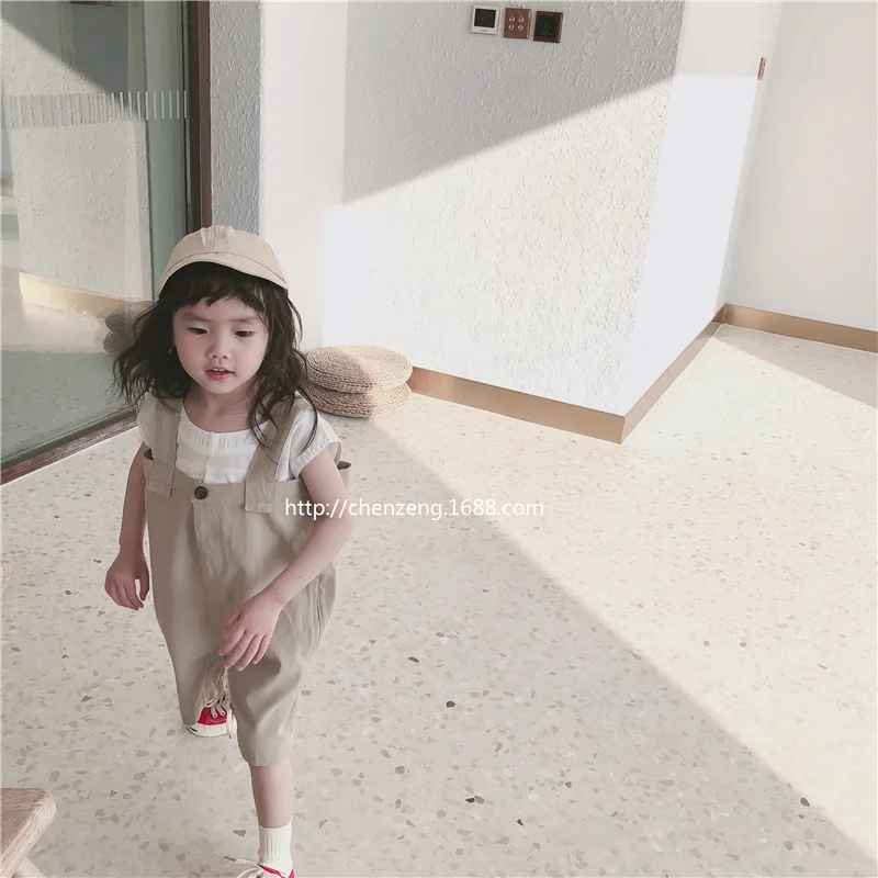 Xuan/ г. Летний жилет в Корейском стиле для девочек; Однотонная рубашка без рукавов для маленьких девочек; Базовая рубашка