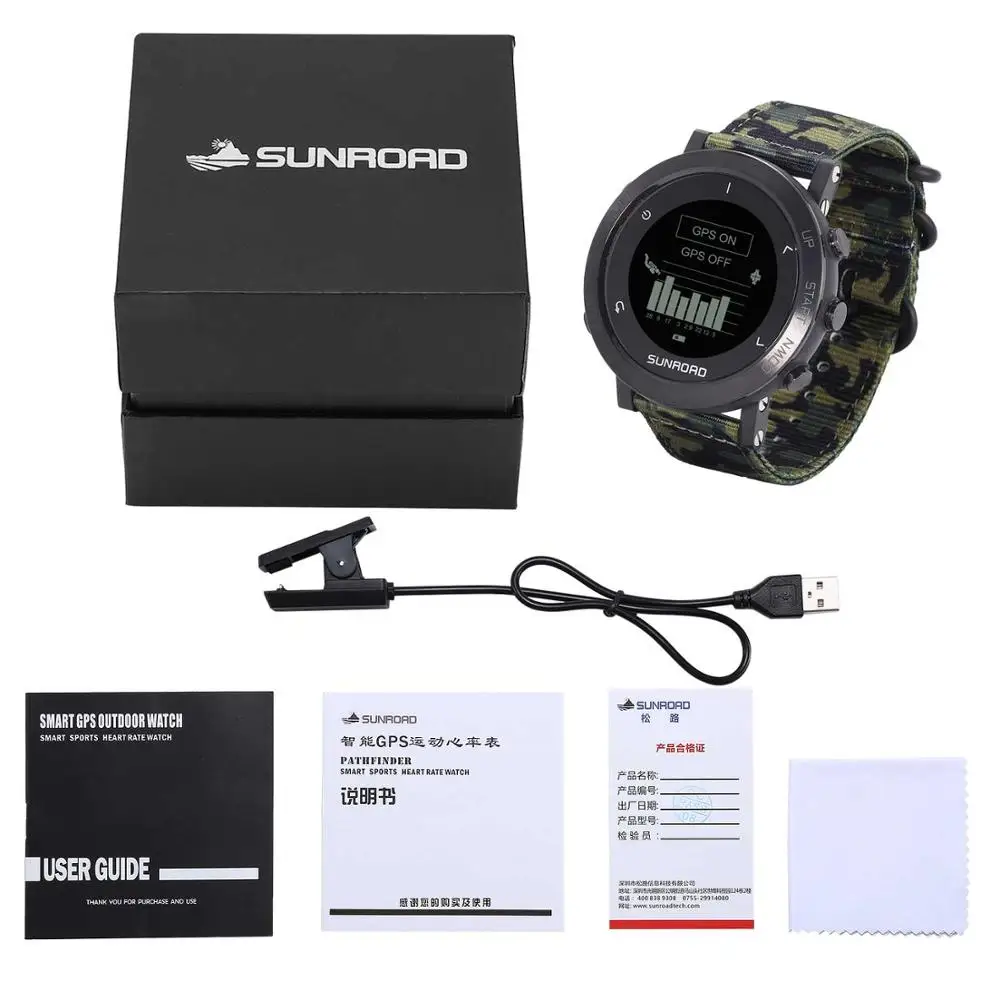 Sunroad GPS smart watch with army waterproof heart