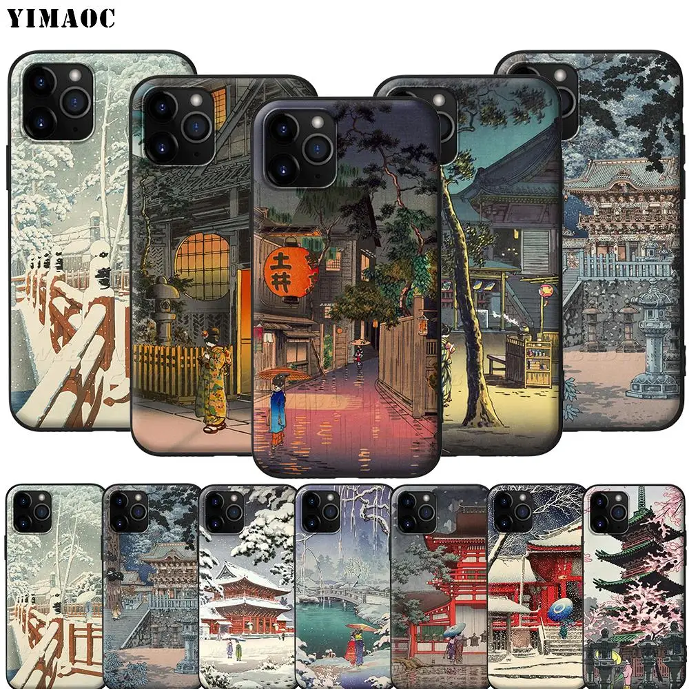 Силиконовый мягкий чехол YIMAOC Ukiyo-e Tokyo для iPhone 12 Mini 11 Pro XS Max XR X 8 7 6 6S Plus 5 5S SE |