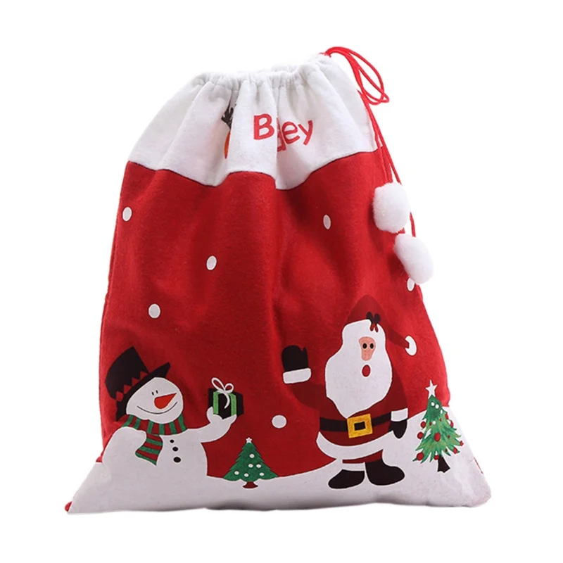 

Christmas Gift Bags Santa Claus Xmas Tree Drawstring Canvas Sack Happy New Year 2019 Candy Bags Navidad Merry Christmas Decor Y